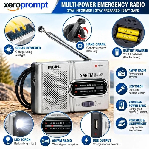 Wind solar radio - up, emergency