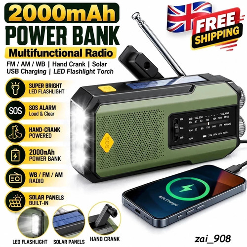 2000mah wind solar radio - wind,