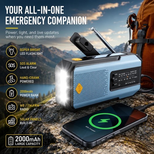 2000mah wind solar radio - wind,