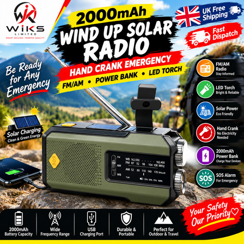 2000mah wind solar radio - solar,